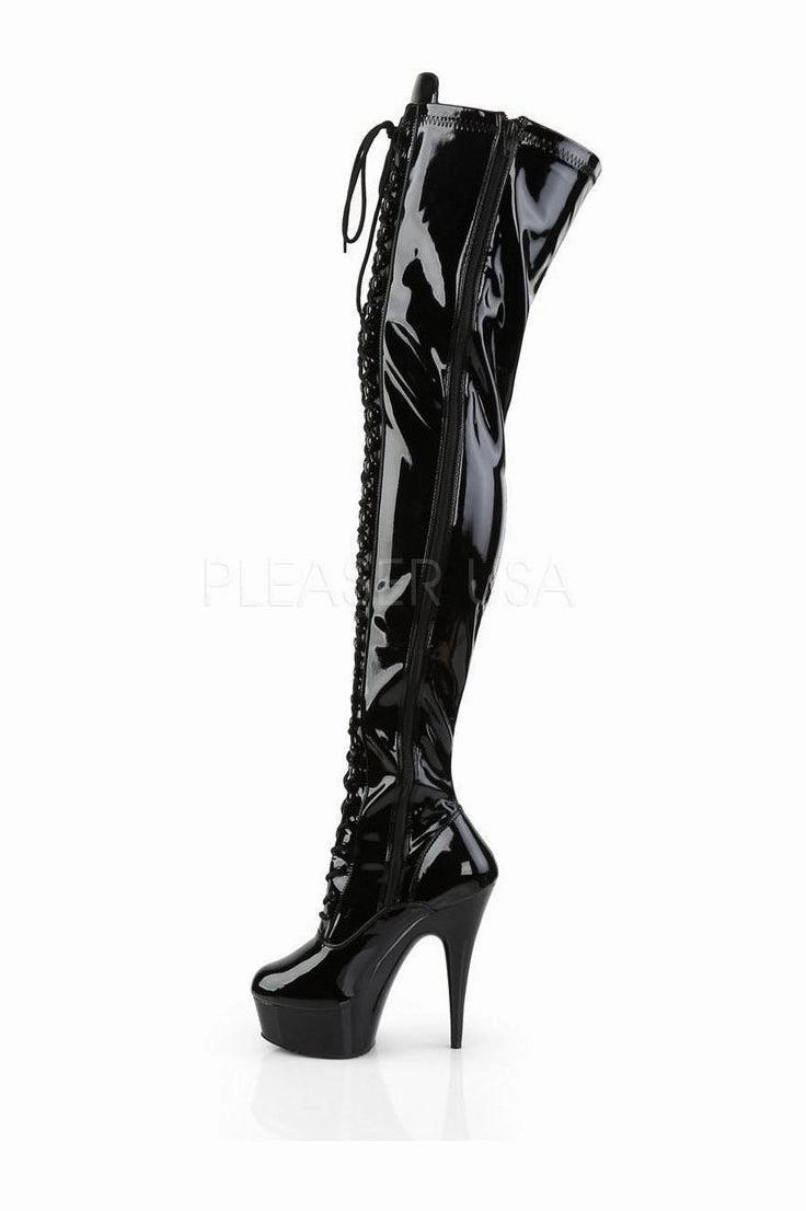 DELIGHT-3023 Platform Boot  | Black Patent