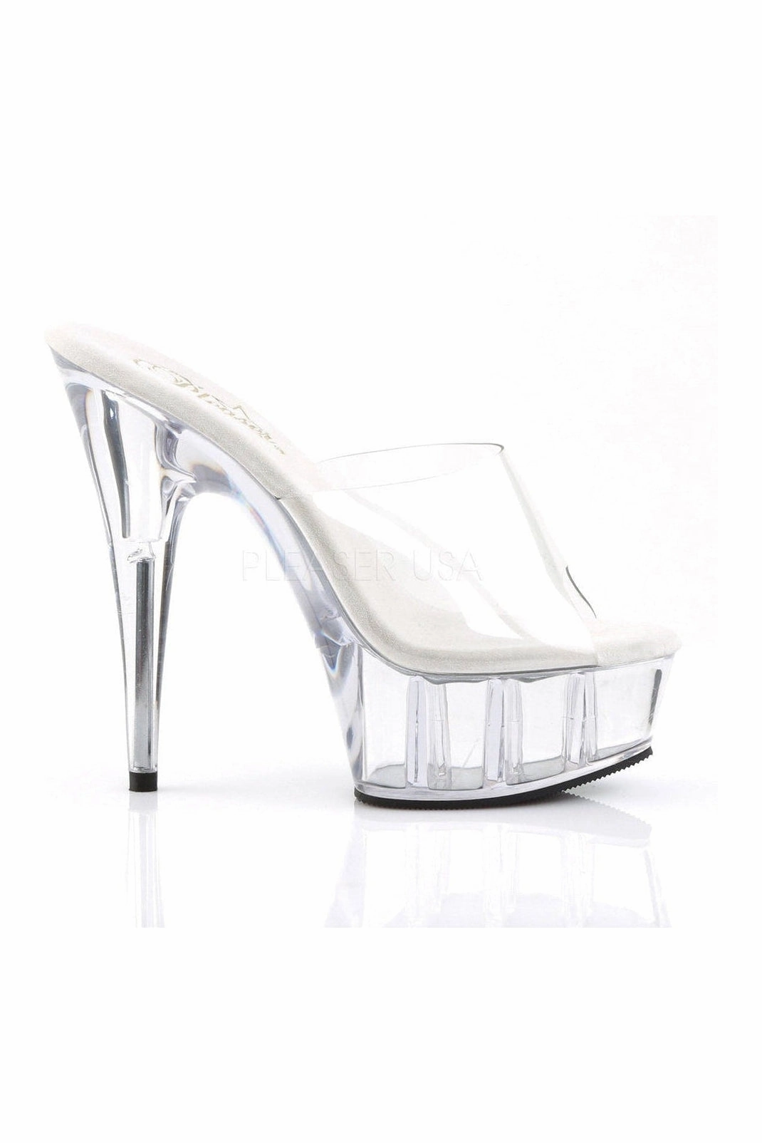 DELIGHT-601 Platform Slide  | Clear Vinyl