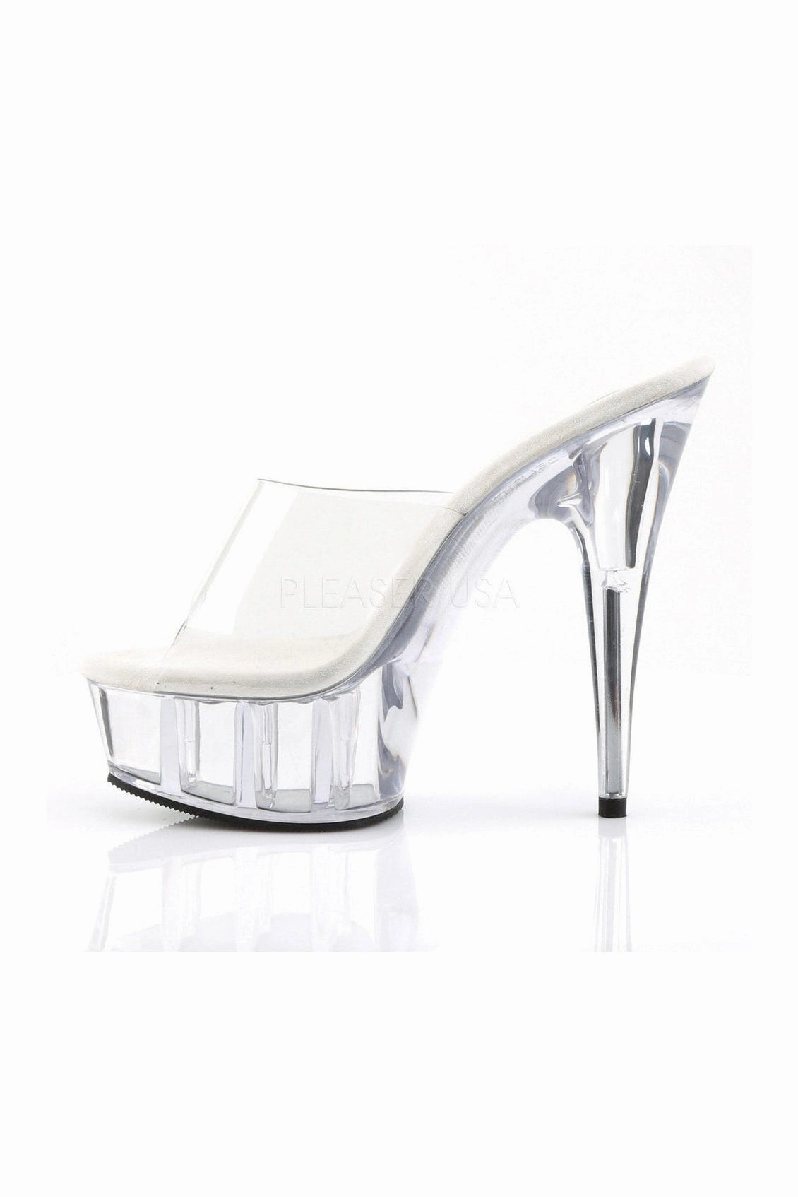 DELIGHT-601 Platform Slide  | Clear Vinyl