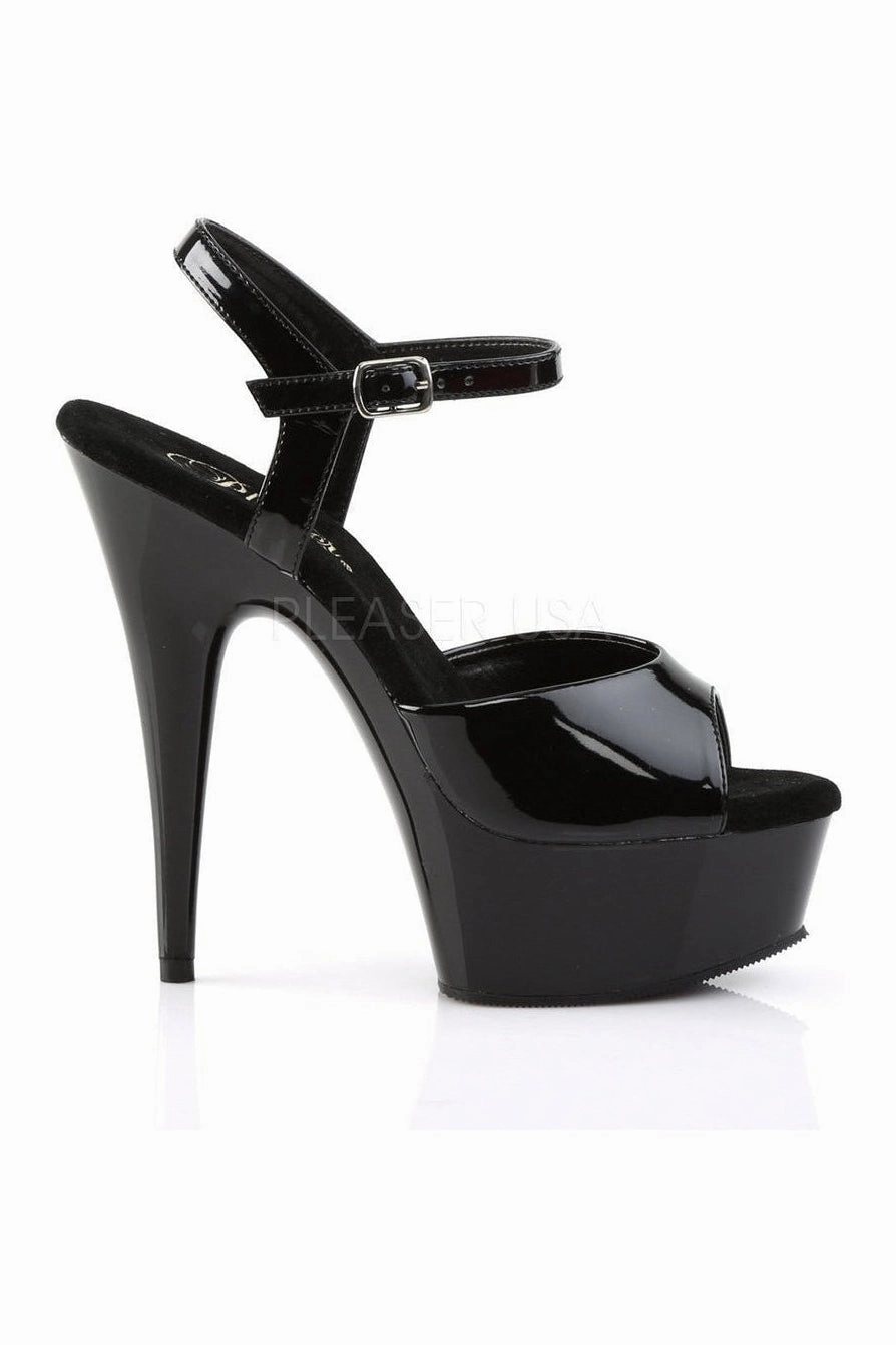 DELIGHT-609 Platform Sandal  | Black Patent