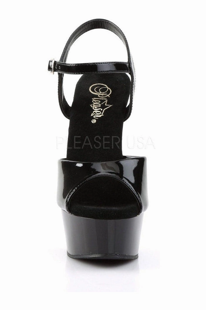 DELIGHT-609 Platform Sandal  | Black Patent