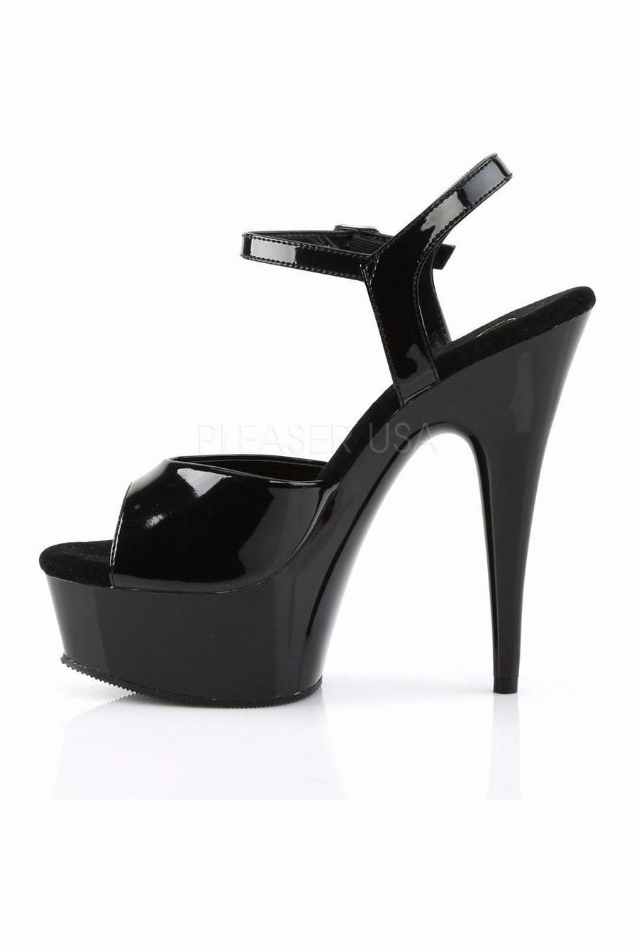 DELIGHT-609 Platform Sandal  | Black Patent