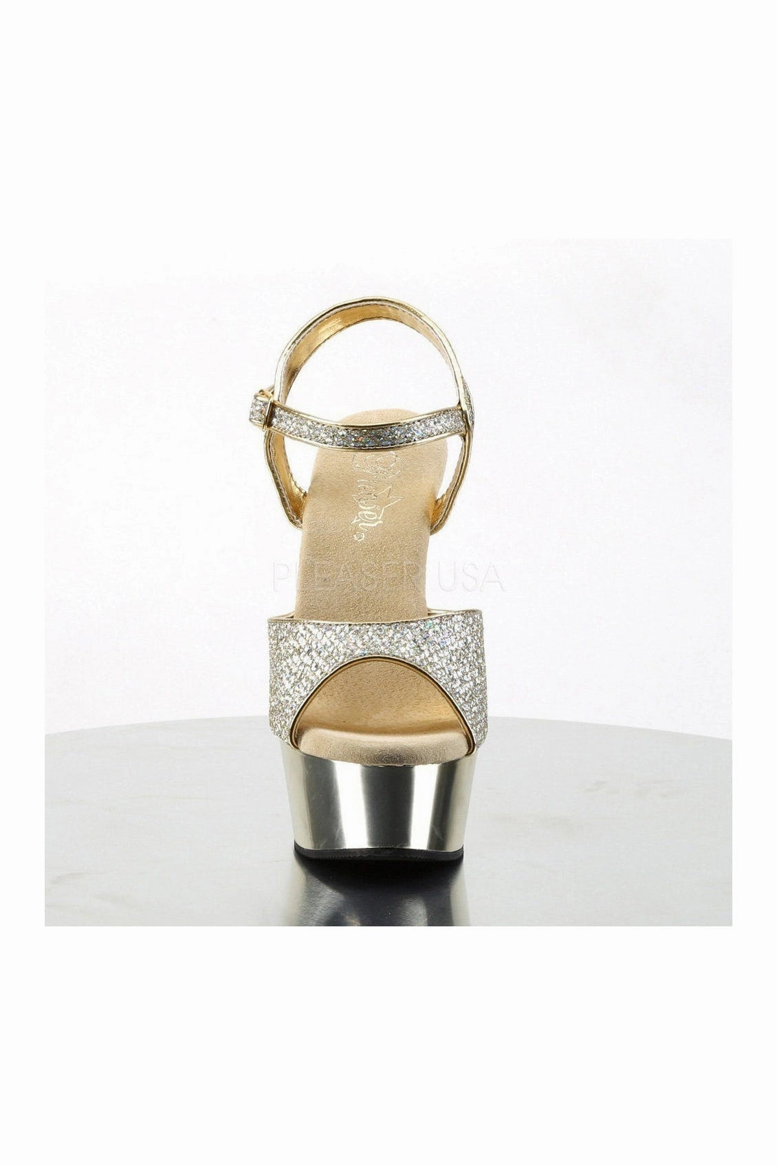 DELIGHT-609G Platform Sandal  | Gold Glitter