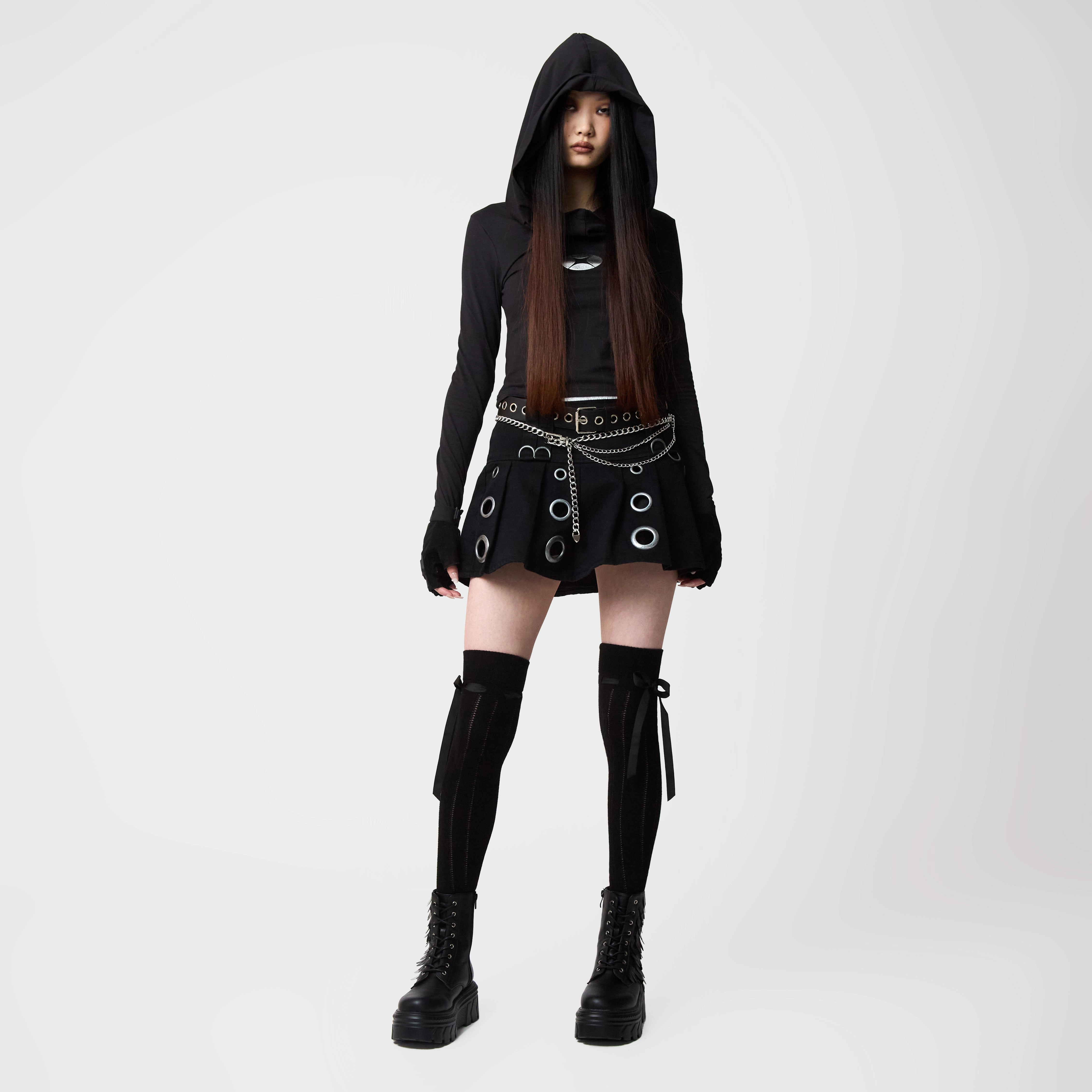 Draco Scale Chunky Stomper Boots - Black