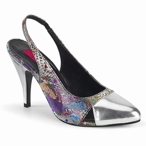 DREAM-405  Multi-Color Snake Print-Silver Metallic Pu