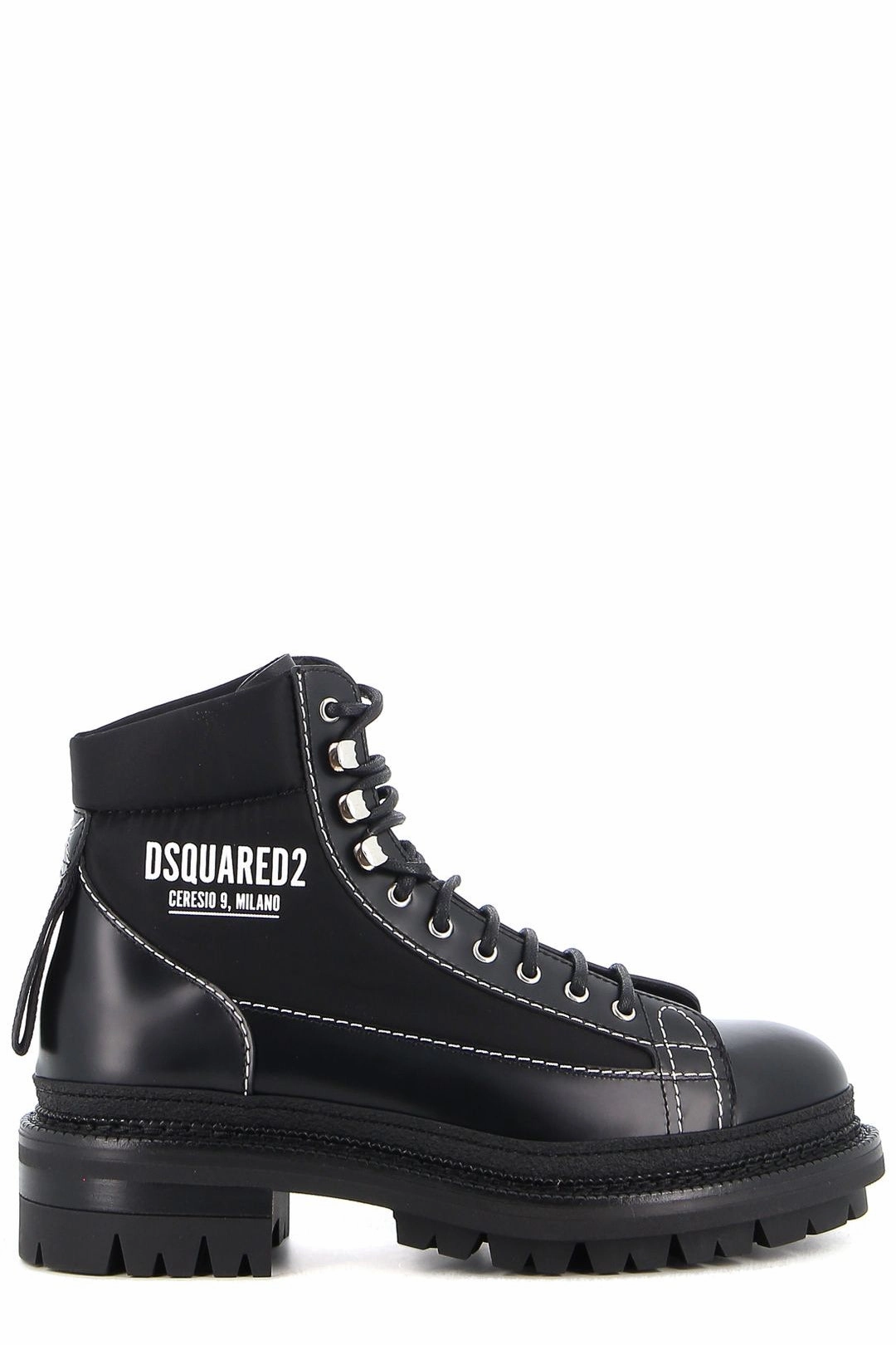 Dsquared2 Logo Printed Panelled Boots