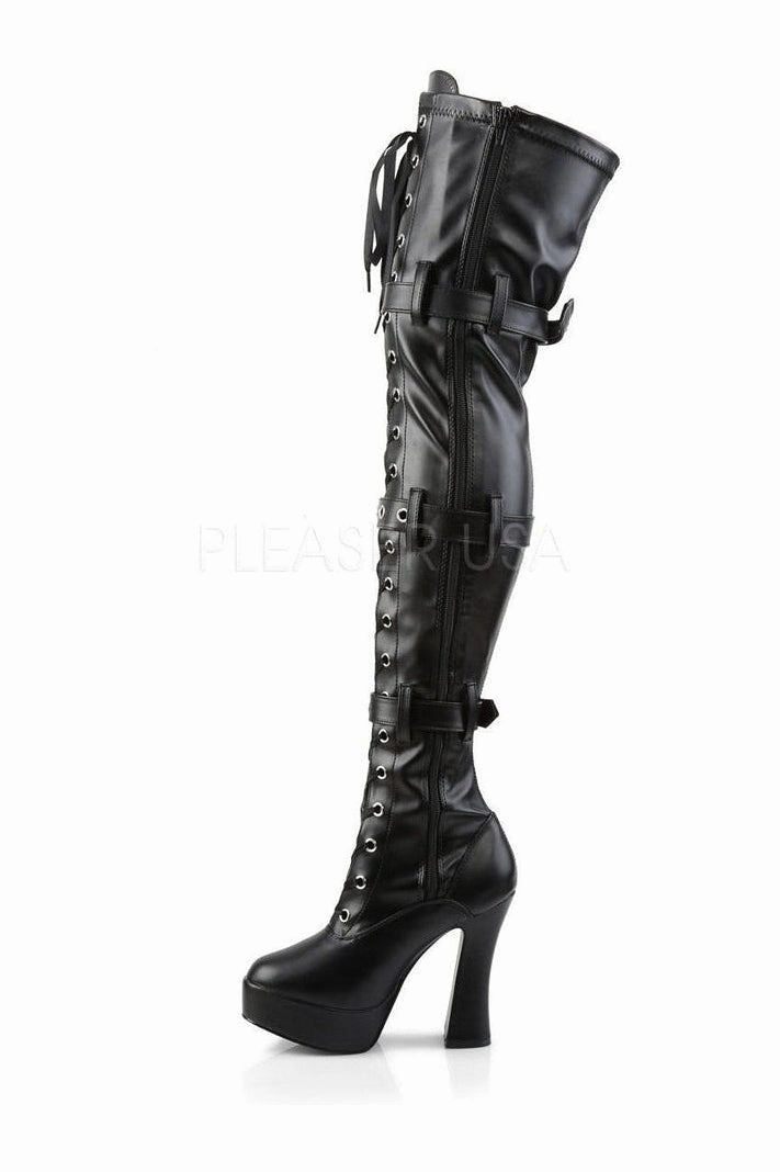 ELECTRA-3028 Platform Boot  | Black Faux Leather