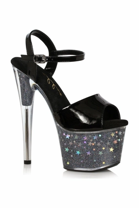 Ellie Shoes 709-MALIA Pointed Stiletto Sandal with Glitter & Star in Platform