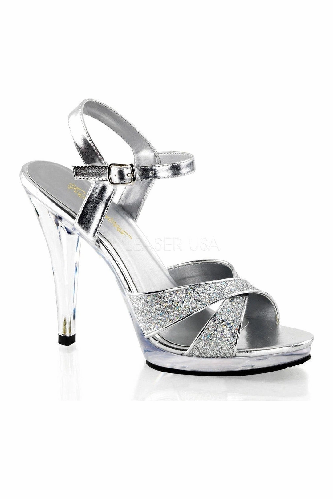 FLAIR-419(G) Sandal | Clear Glitter