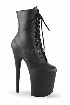 FLAMINGO-1020 Platform Boot  | Black Faux Leather