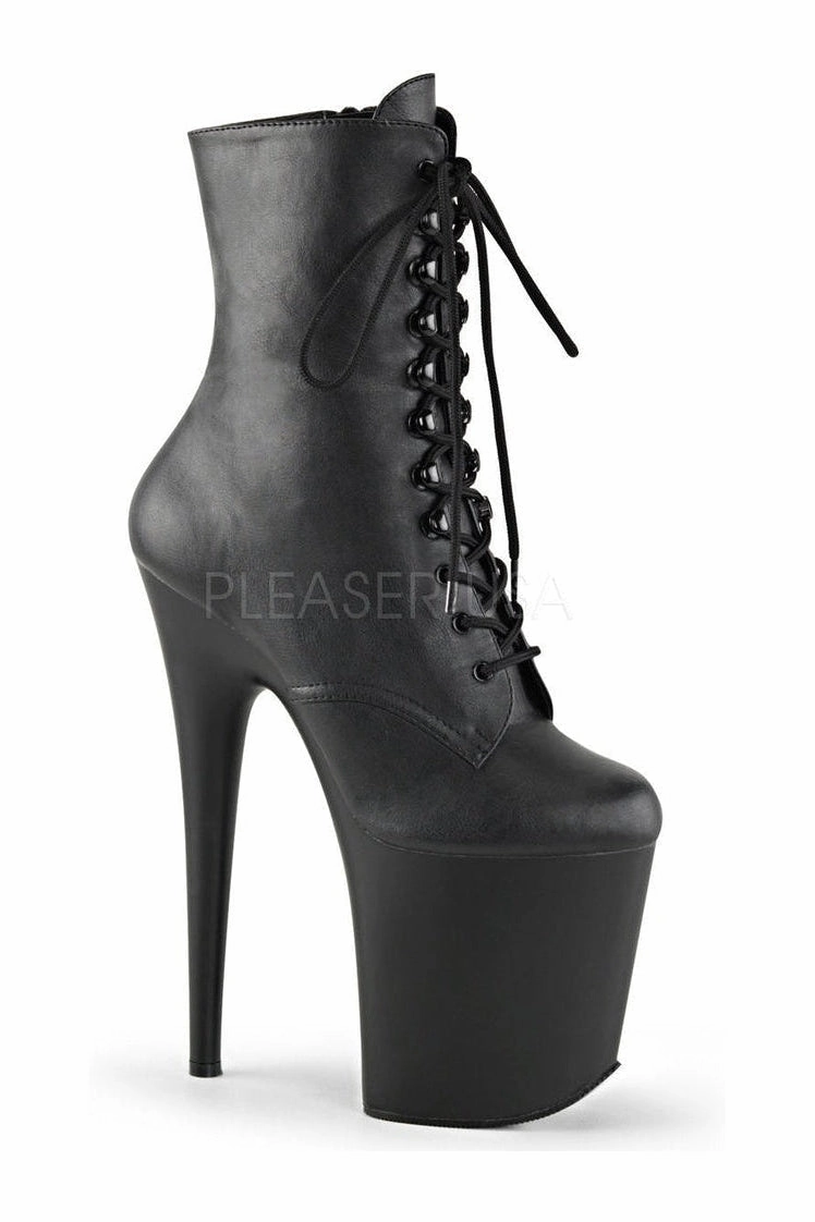 FLAMINGO-1020 Platform Boot  | Black Faux Leather