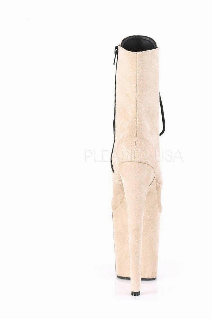 FLAMINGO-1020FS Platform Ankle Boot | Tan Faux Leather