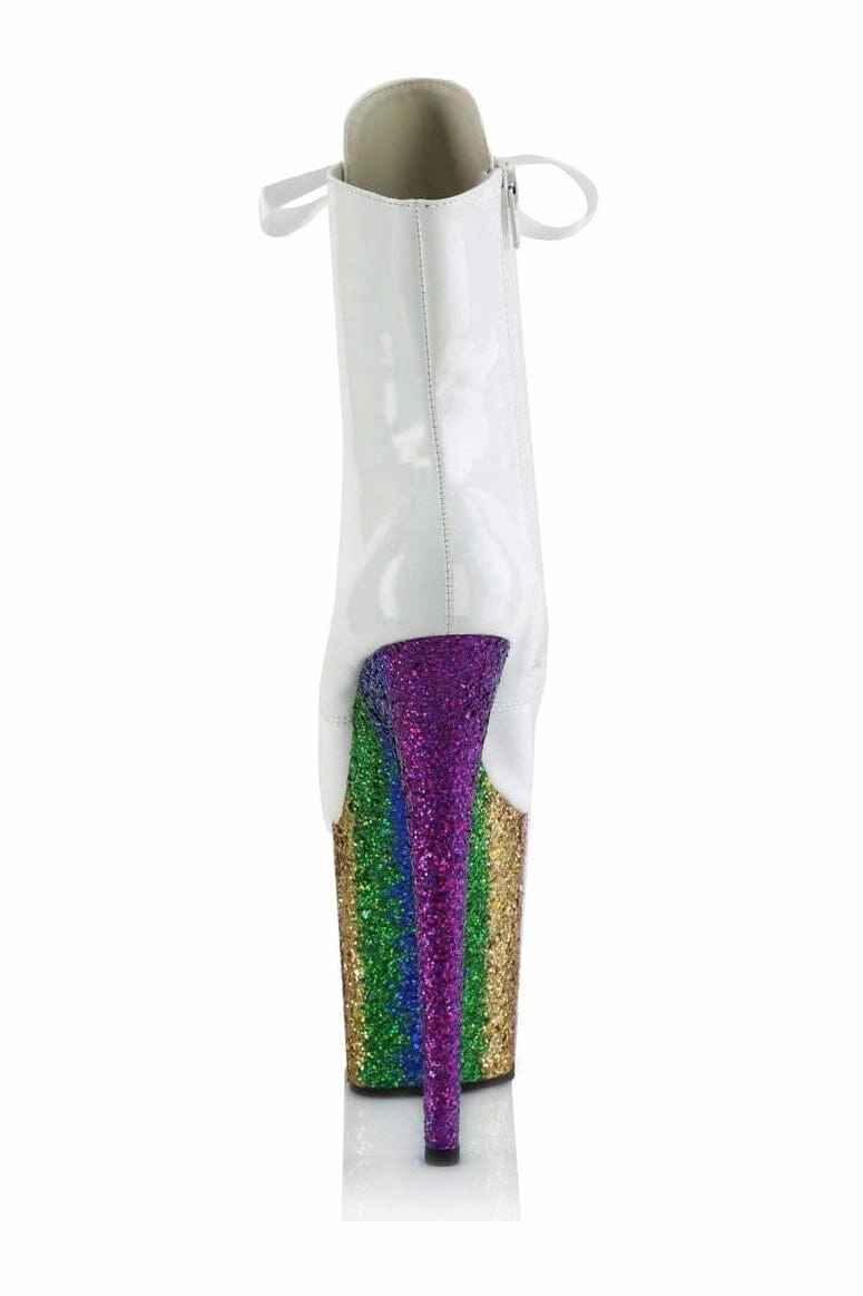 FLAMINGO-1020HG White Patent Ankle Boot