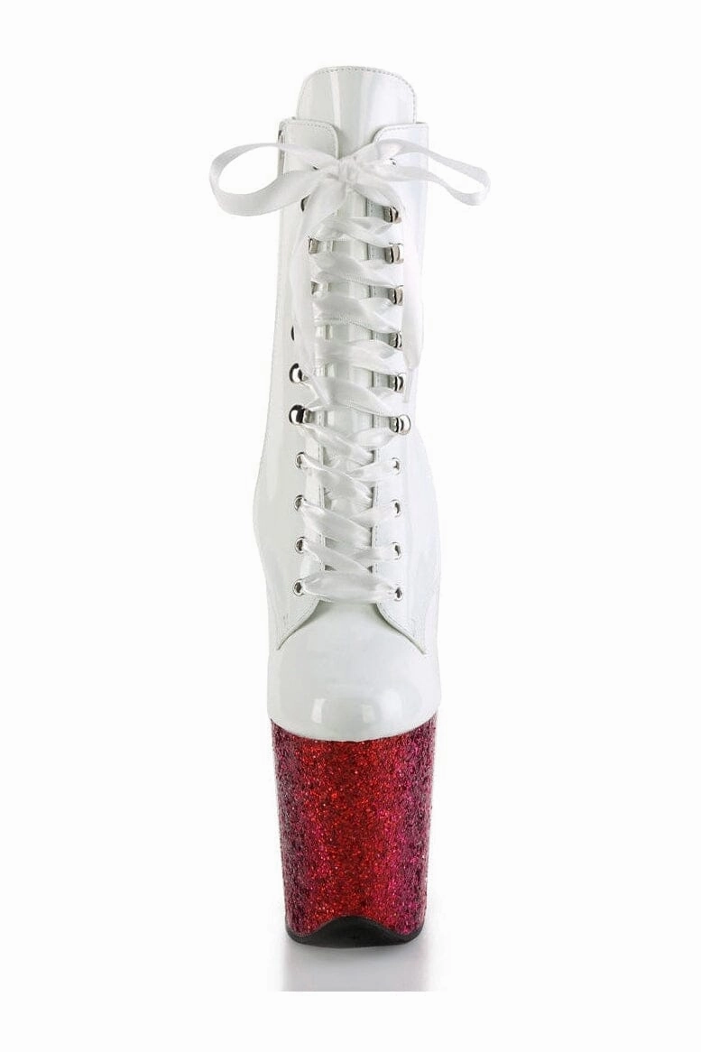FLAMINGO-1020HG White Patent Ankle Boot