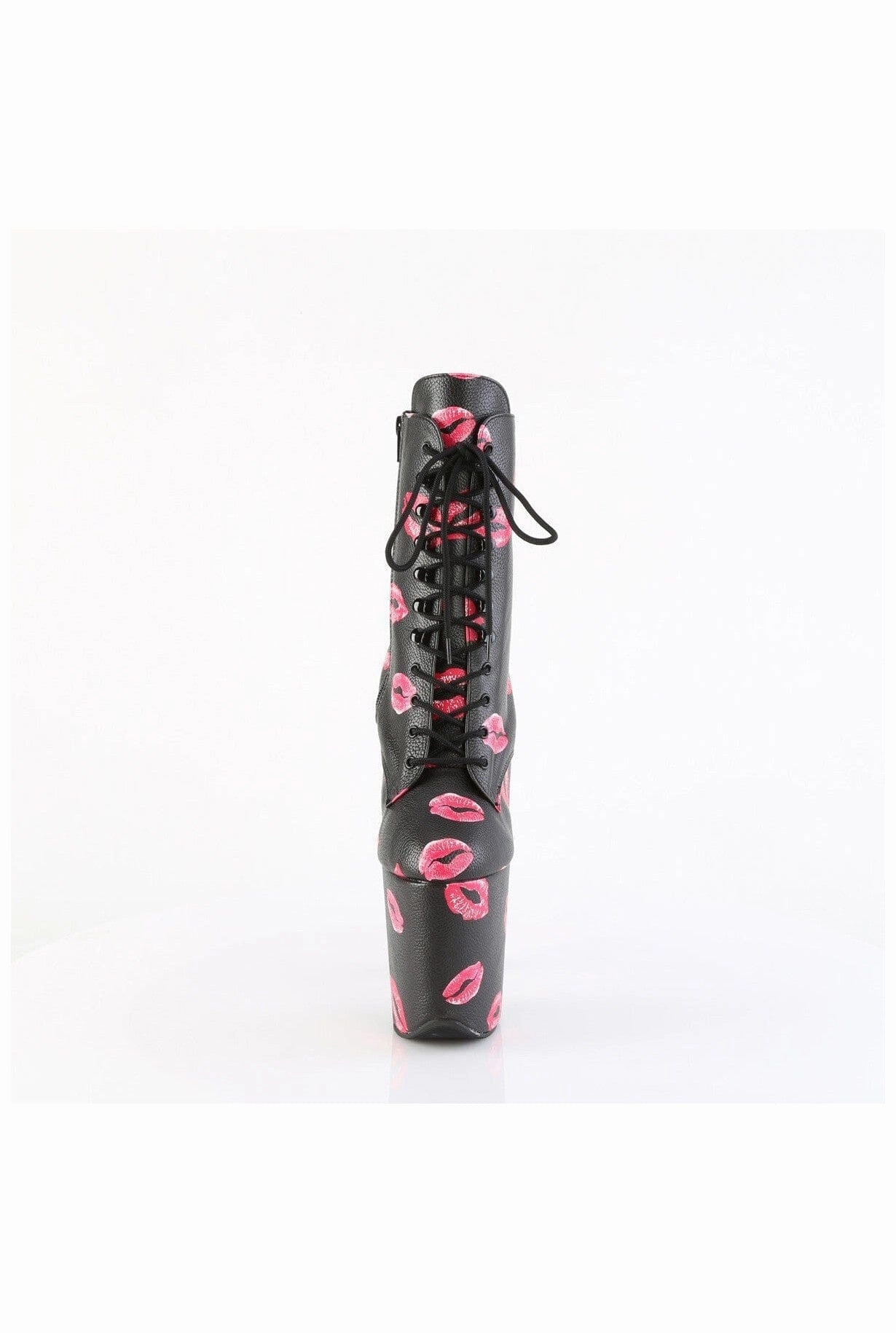 FLAMINGO-1020KISSES Black Faux Leather Ankle Boot