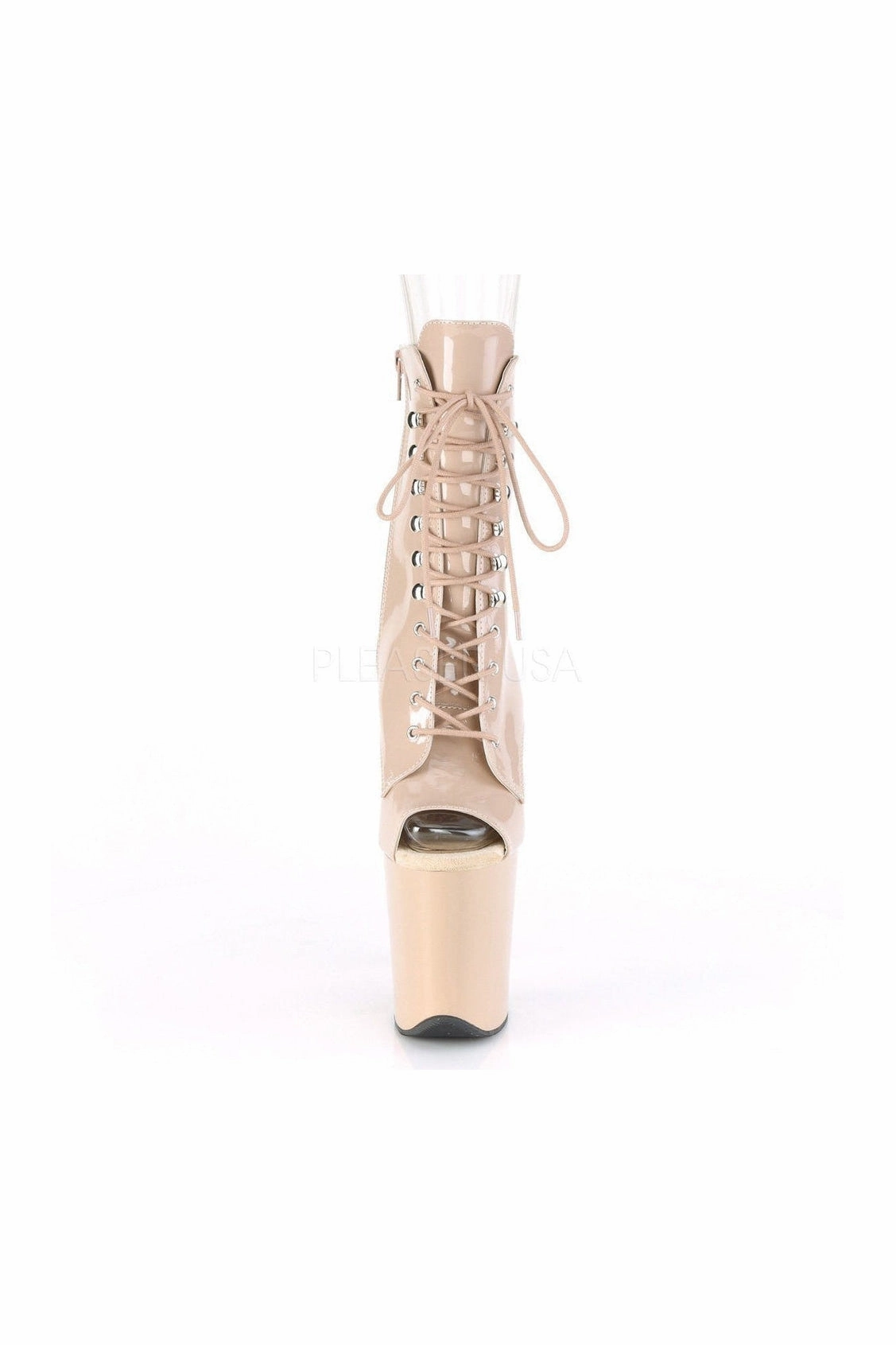 FLAMINGO-1021 Exotic Platform Sandal | Nude Patent