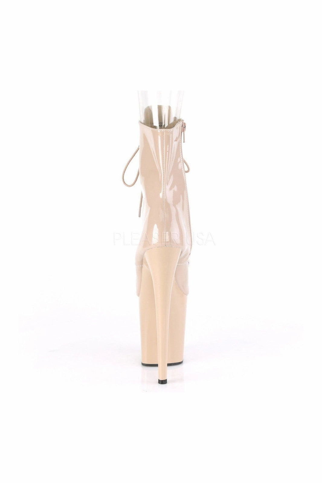 FLAMINGO-1021 Exotic Platform Sandal | Nude Patent
