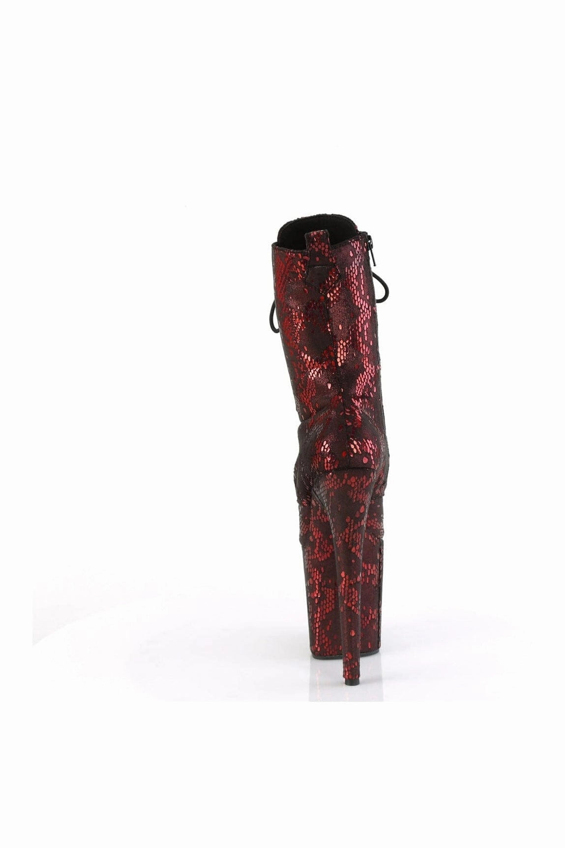 FLAMINGO-1040SPF Red Faux Snake Ankle Boot