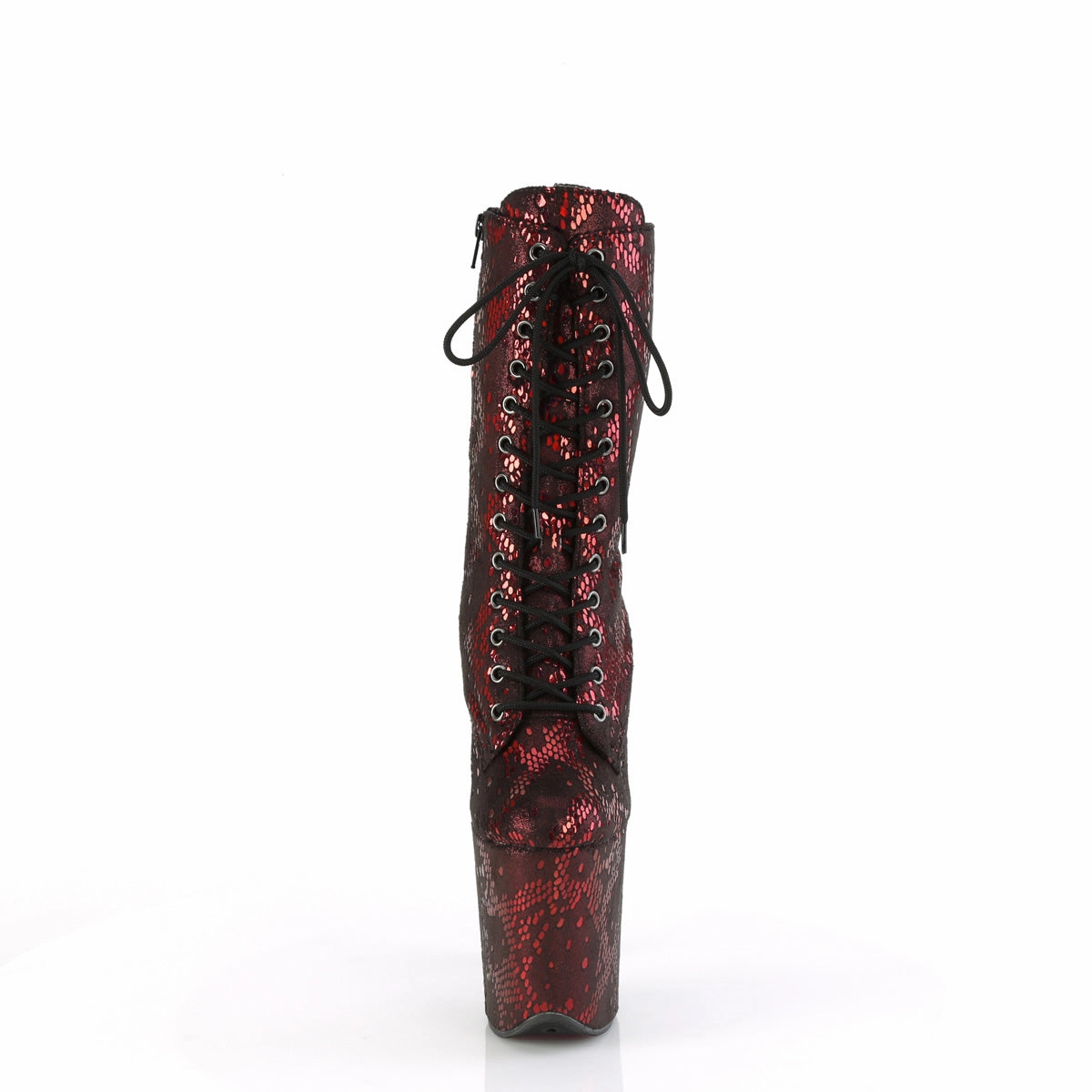 FLAMINGO-1040SPF  Red Metallic Snake Print Fabric/M