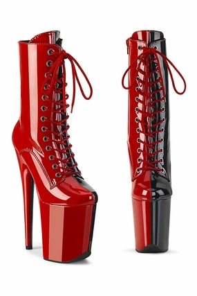 FLAMINGO-1040TT Red Patent Ankle Boot
