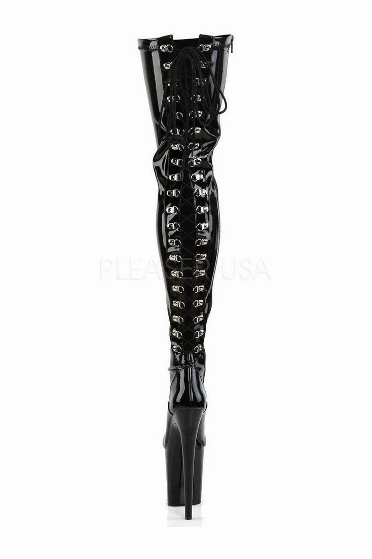 FLAMINGO-3063 Platform Boot  | Black Patent