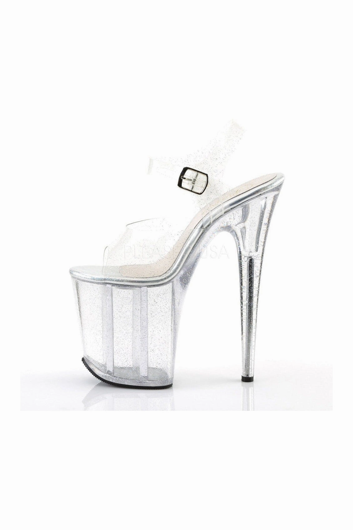 FLAMINGO-808MMG Platform Sandal  | Clear Vinyl