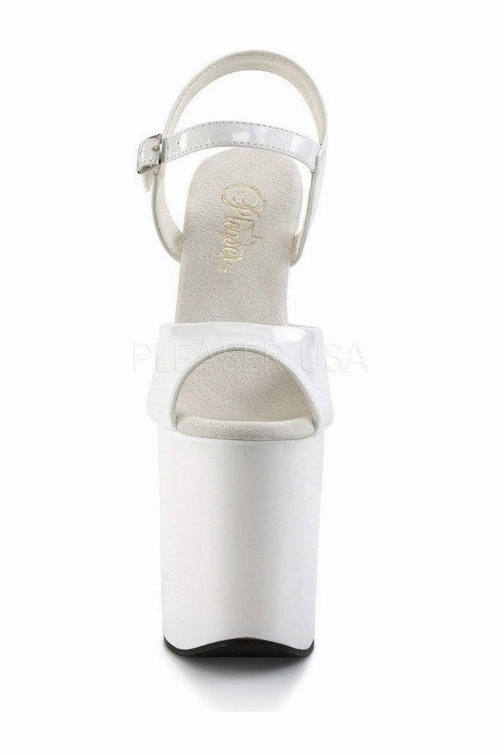 FLAMINGO-809 Platform Sandal  | White Patent