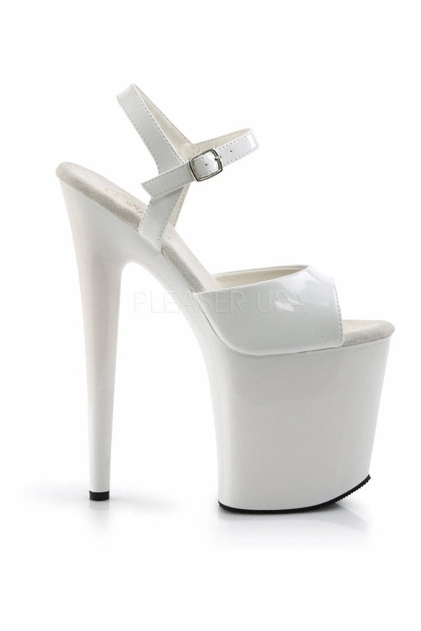 FLAMINGO-809 Platform Sandal  | White Patent