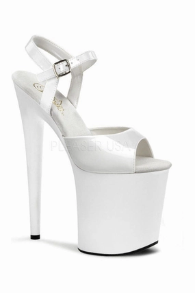 FLAMINGO-809 Platform Sandal  | White Patent