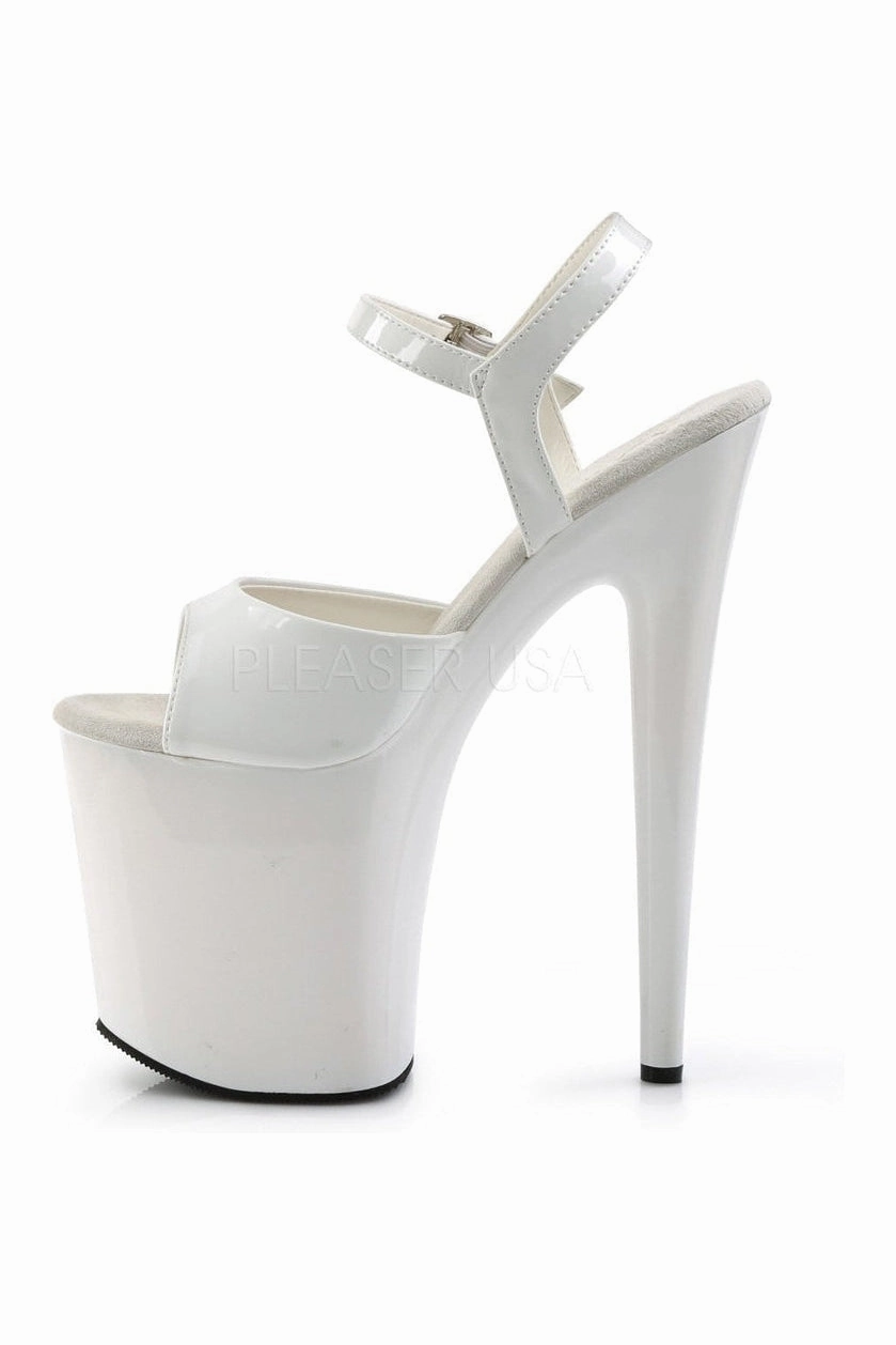 FLAMINGO-809 Platform Sandal  | White Patent