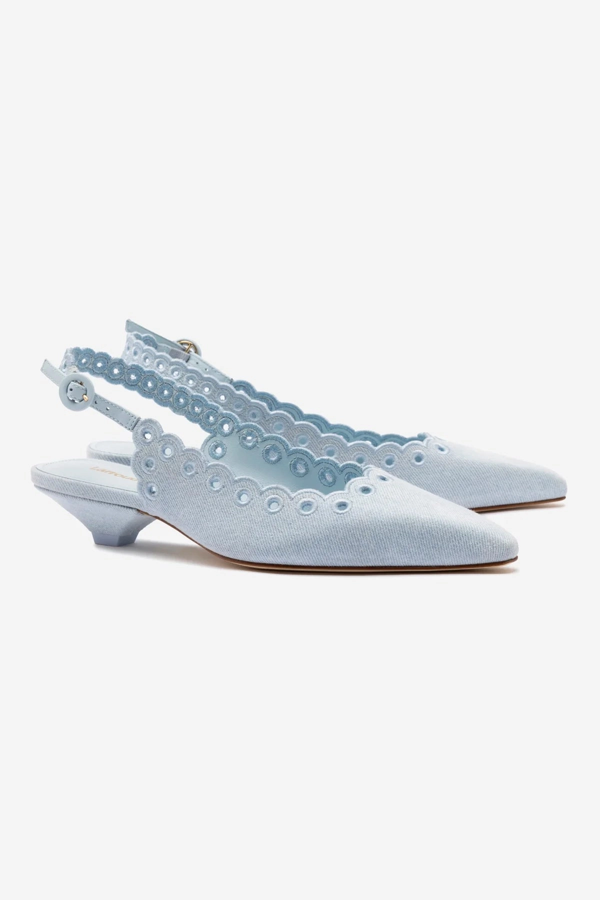 Florence Broderie Pump In Maya Denim