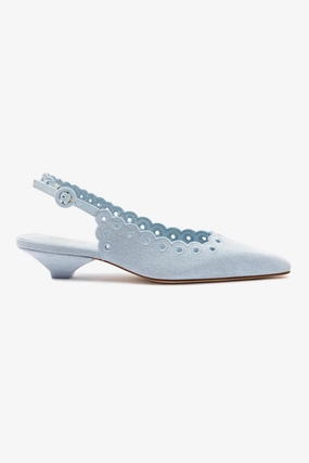 Florence Broderie Pump In Maya Denim