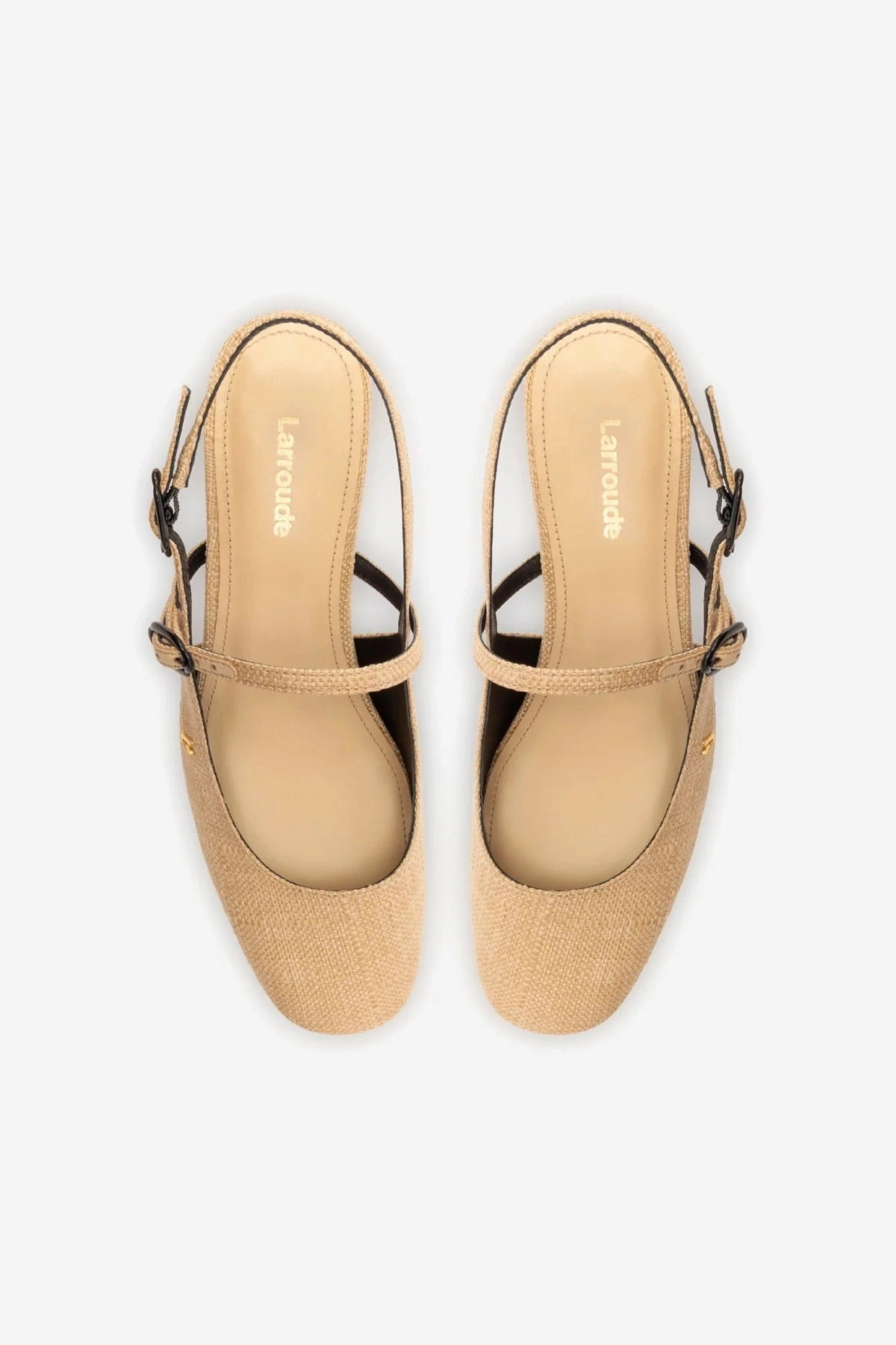 Georgina Pump In Beige Raffia and Black Trimming