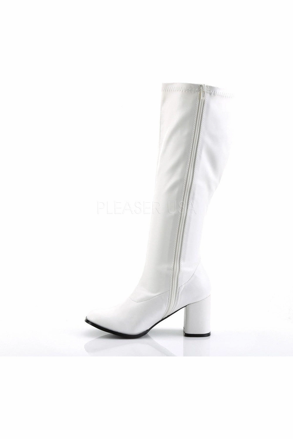 GOGO-300WC Go Go Boot | White Faux Leather