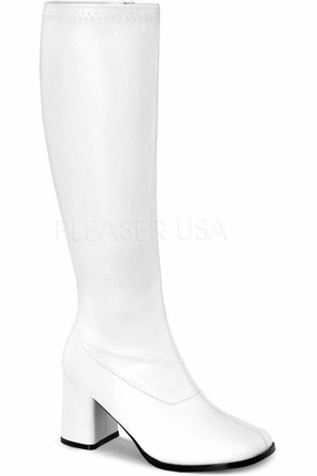 GOGO-300WC Go Go Boot | White Faux Leather