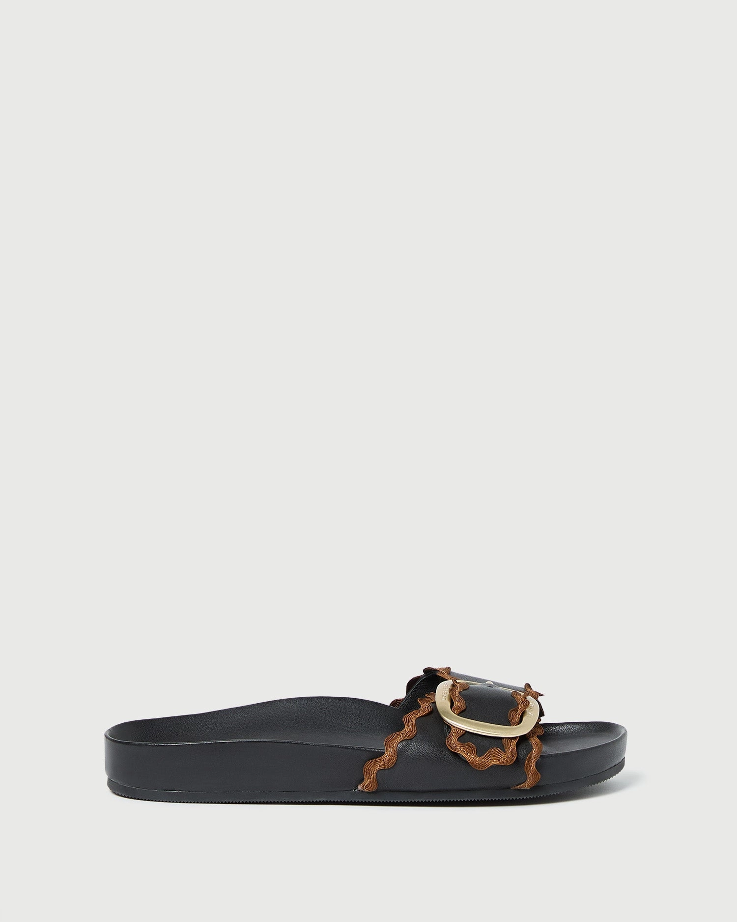 Iris Black/Cacao Flat Sandal