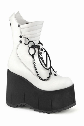 KERA-130 Knee Boot | White Faux Leather
