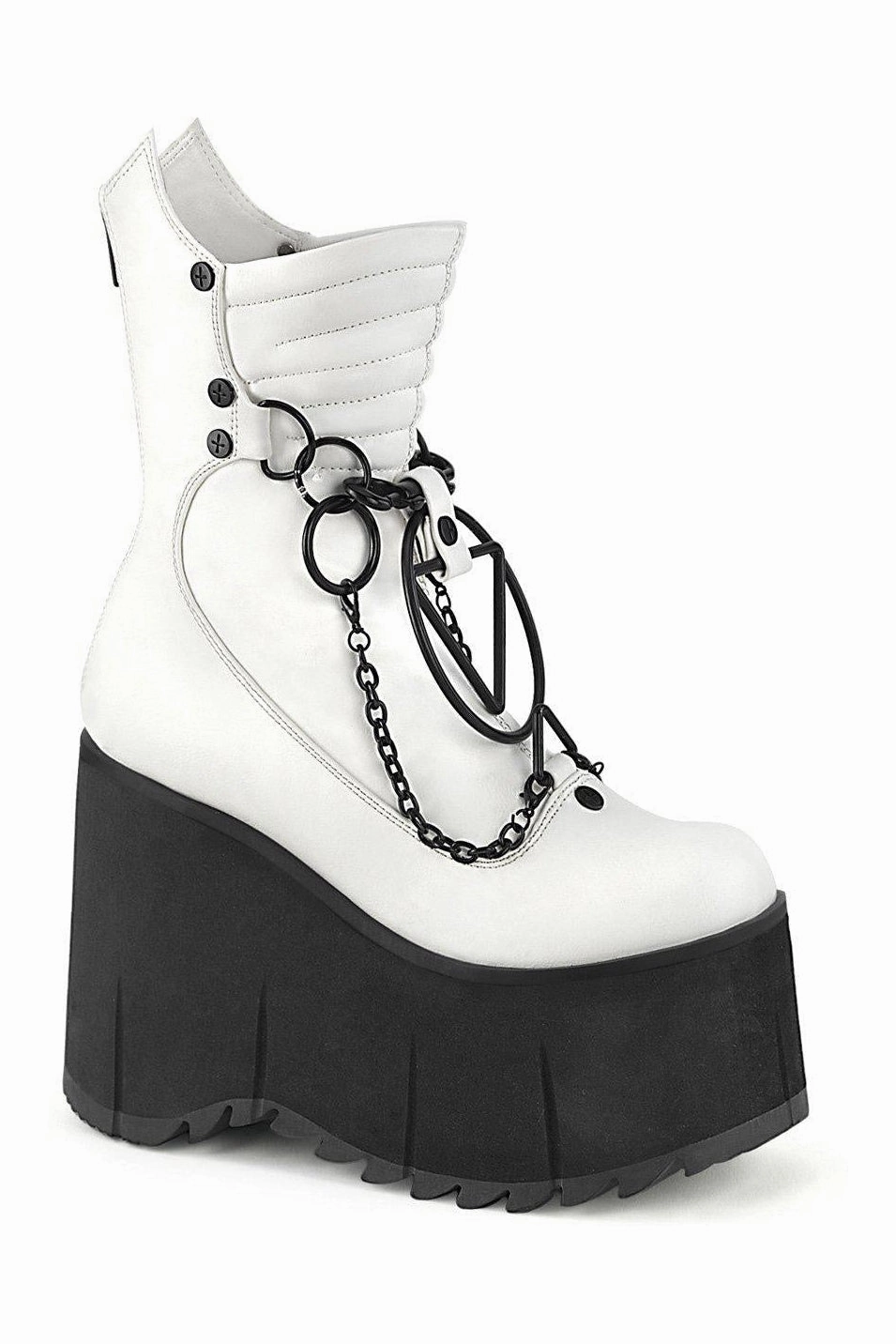 KERA-130 Knee Boot | White Faux Leather