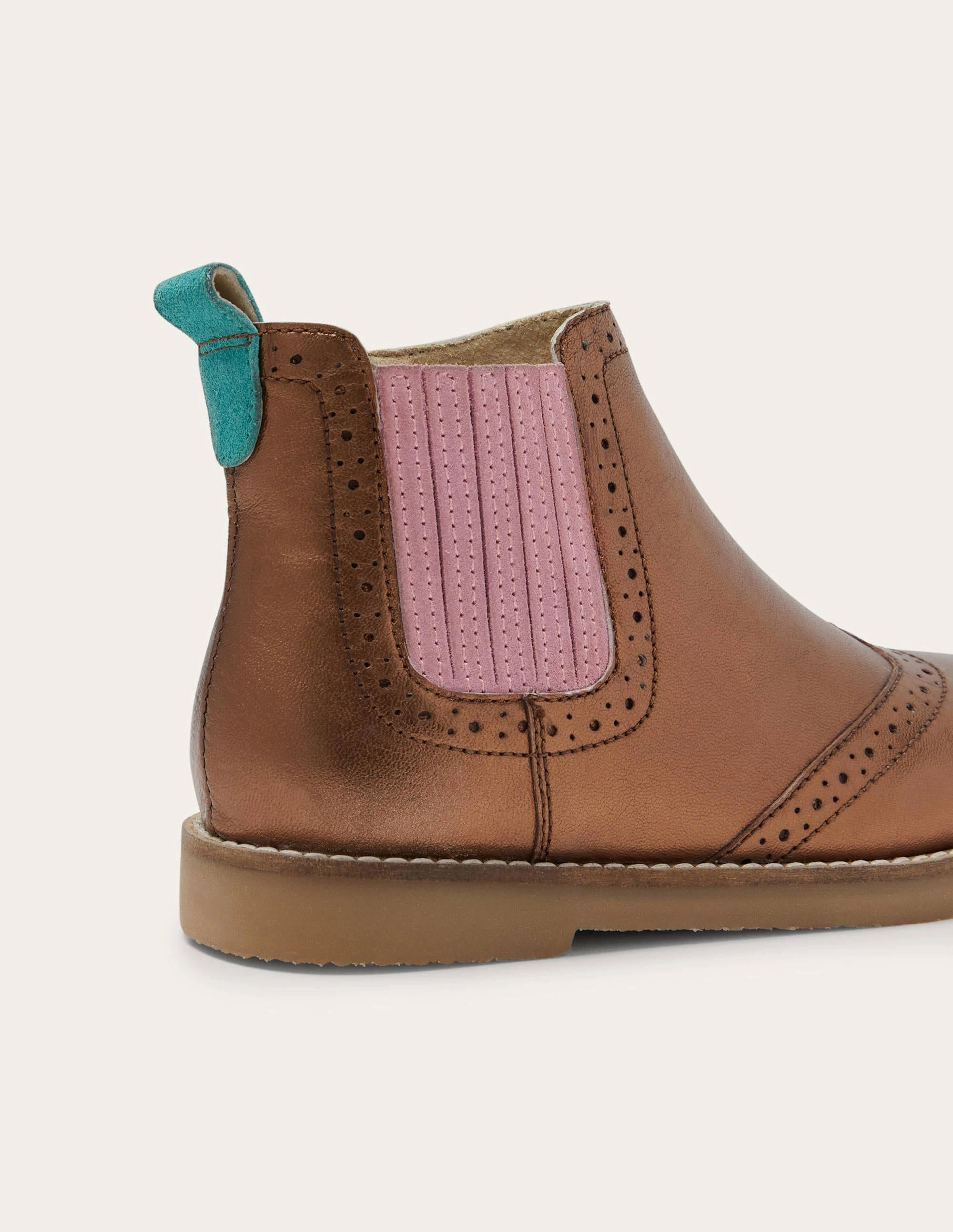 Leather Chelsea Boots-Bronze Metallic
