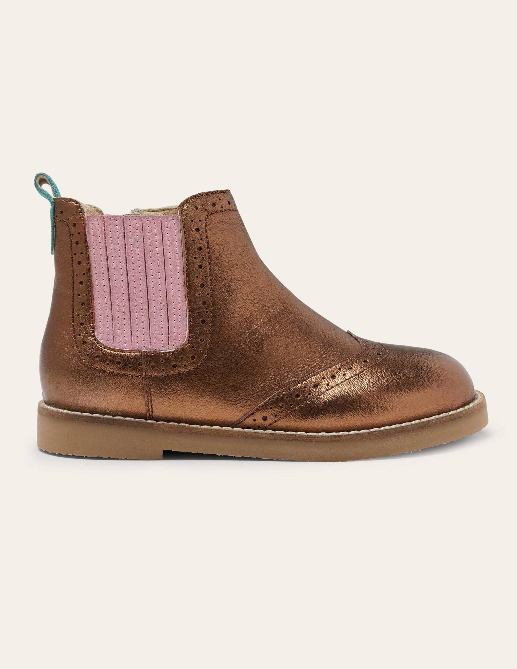 Leather Chelsea Boots-Bronze Metallic