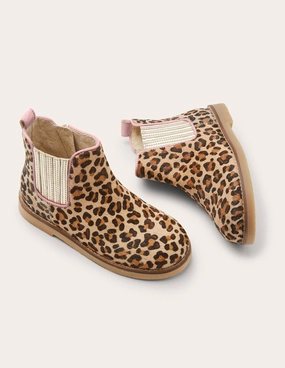 Leather Chelsea Boots-Leopard