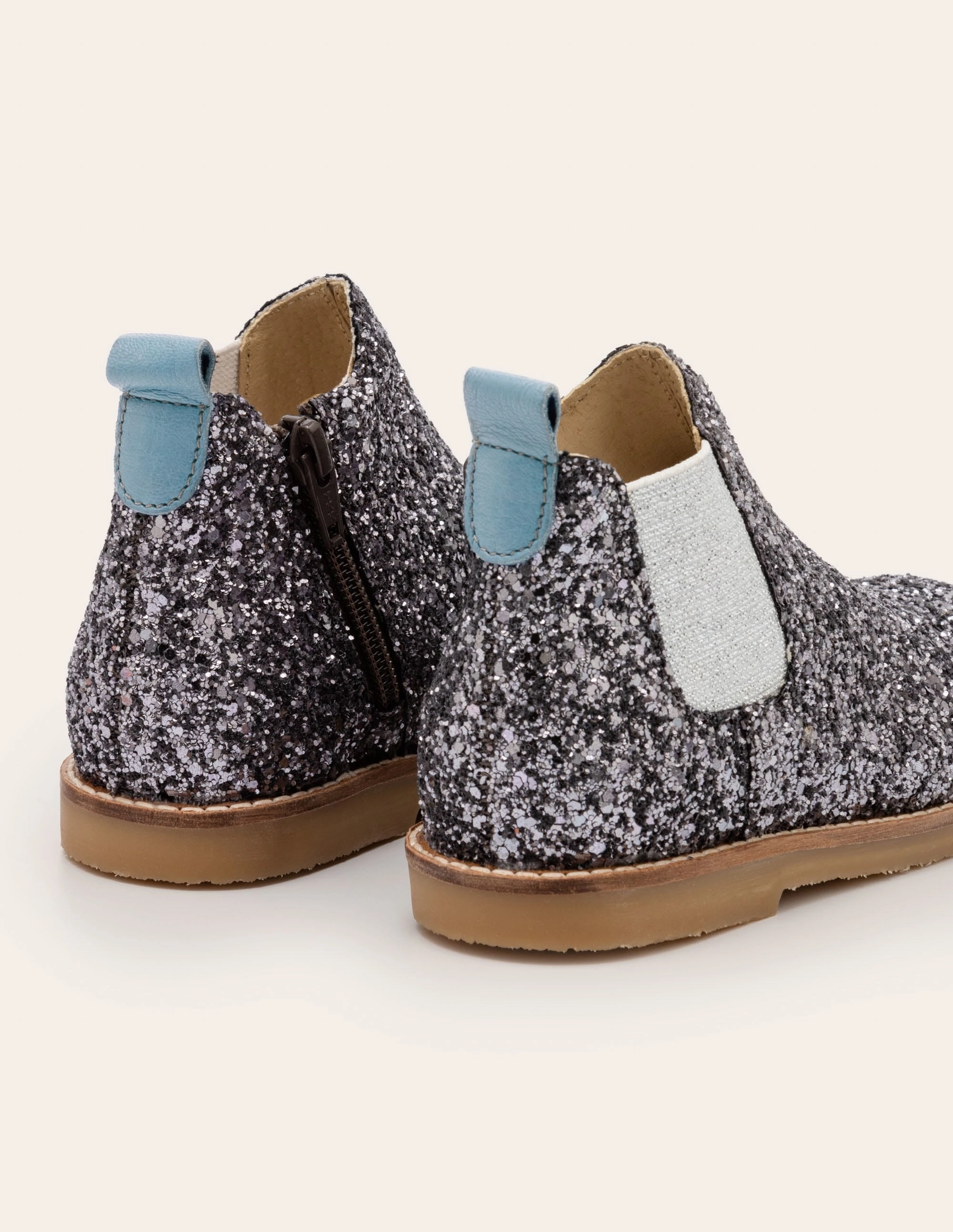 Leather Chelsea Boots-Mystic Metallic Glitter
