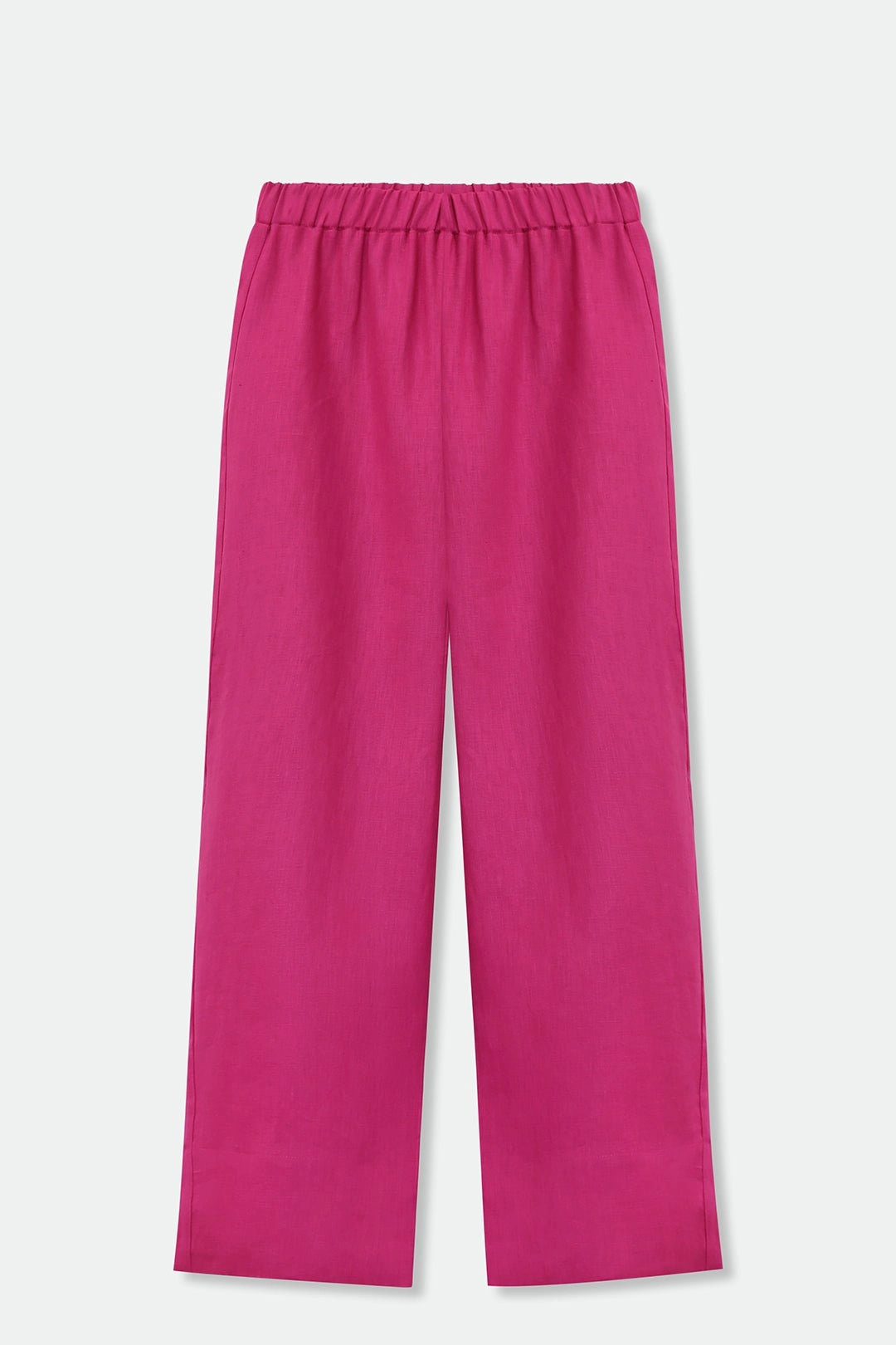 LONG BLOOM PANT IN PREMIUM ITALIAN LINEN BERRY