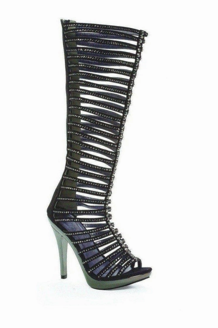 M-STELLA Platform Sandal | Black Faux Leather