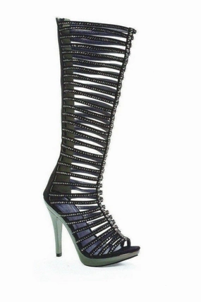 M-STELLA Platform Sandal | Black Faux Leather