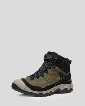 Men's Keen Targhee IV Waterproof Mid Hiking Boots - Dark Olive/Gold Flame