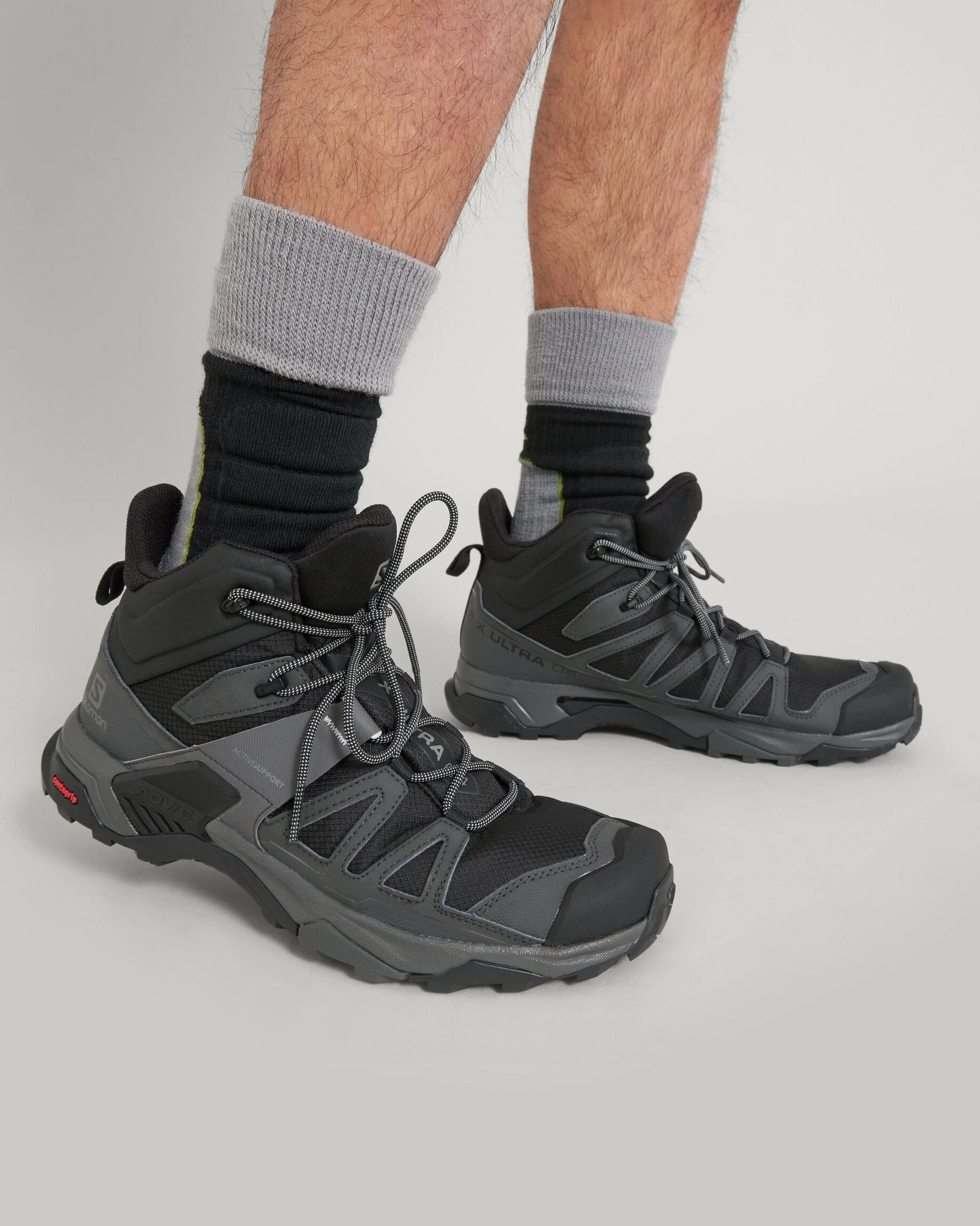 Men's Salomon X Ultra 4 GORE-TEX Mid Hiking Boots - Black/Magnet/Pearl Blue