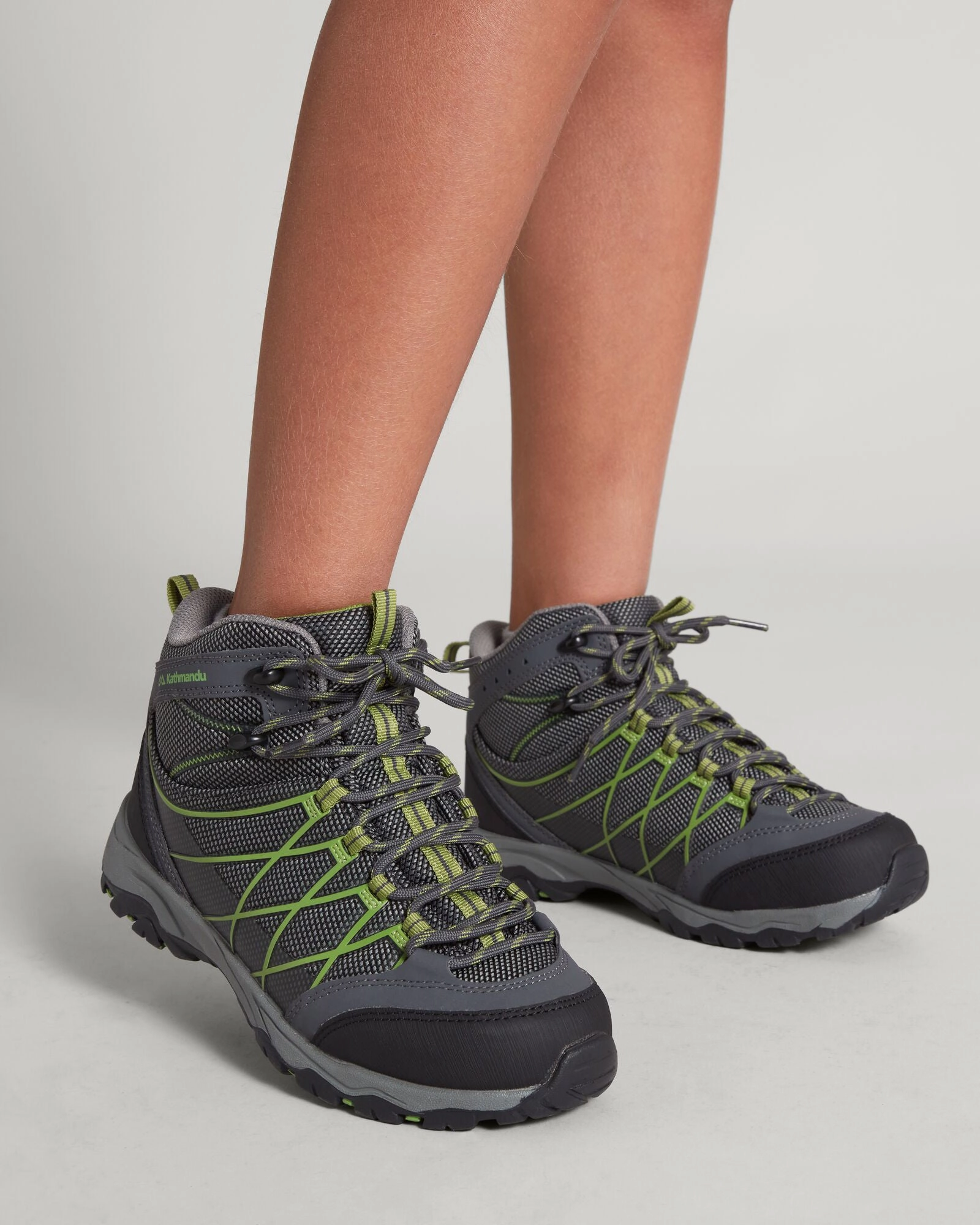 Messey Mid Kids' Unisex Boots v2 - Grey/Green