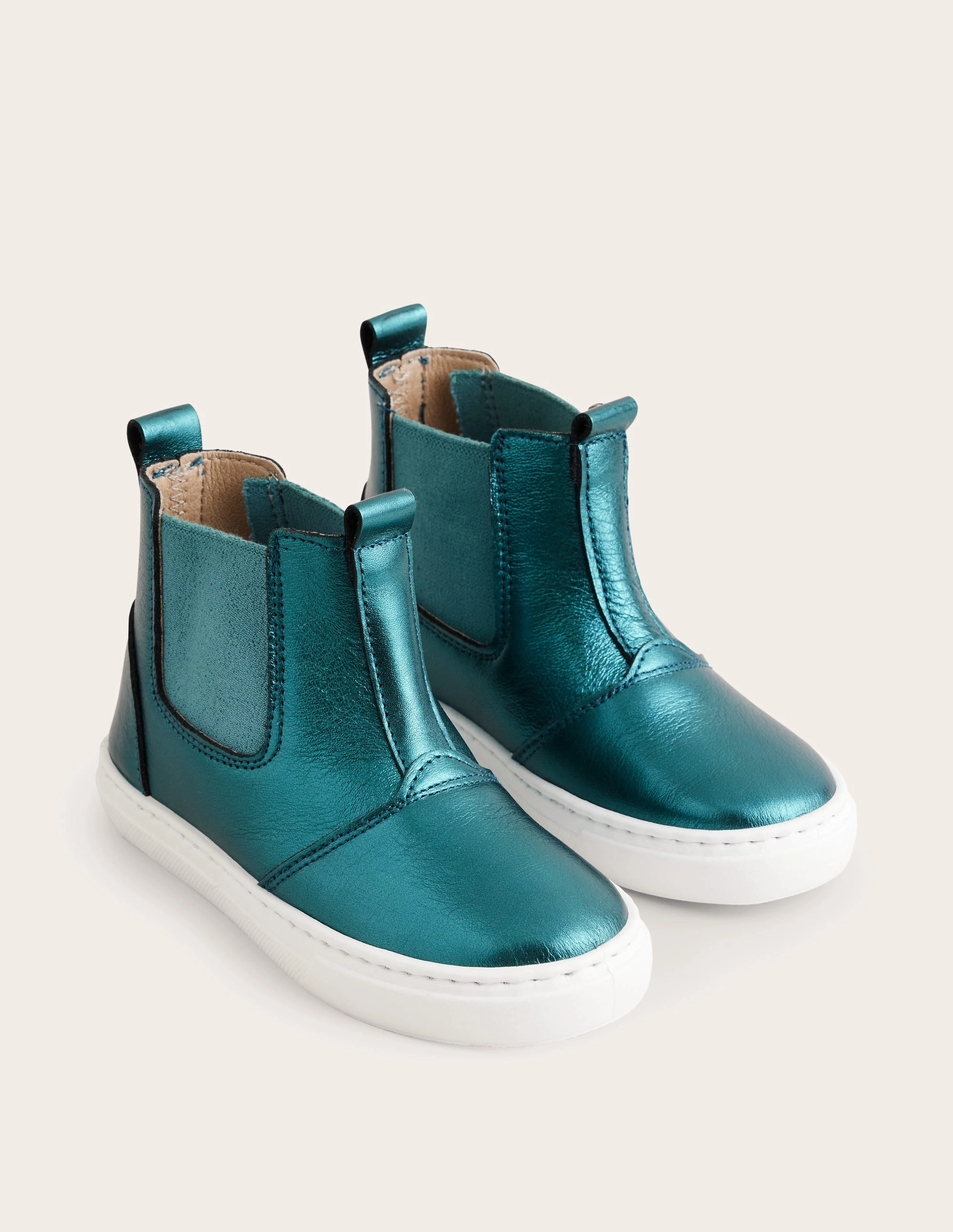 Metallic Ankle Boots-Navy