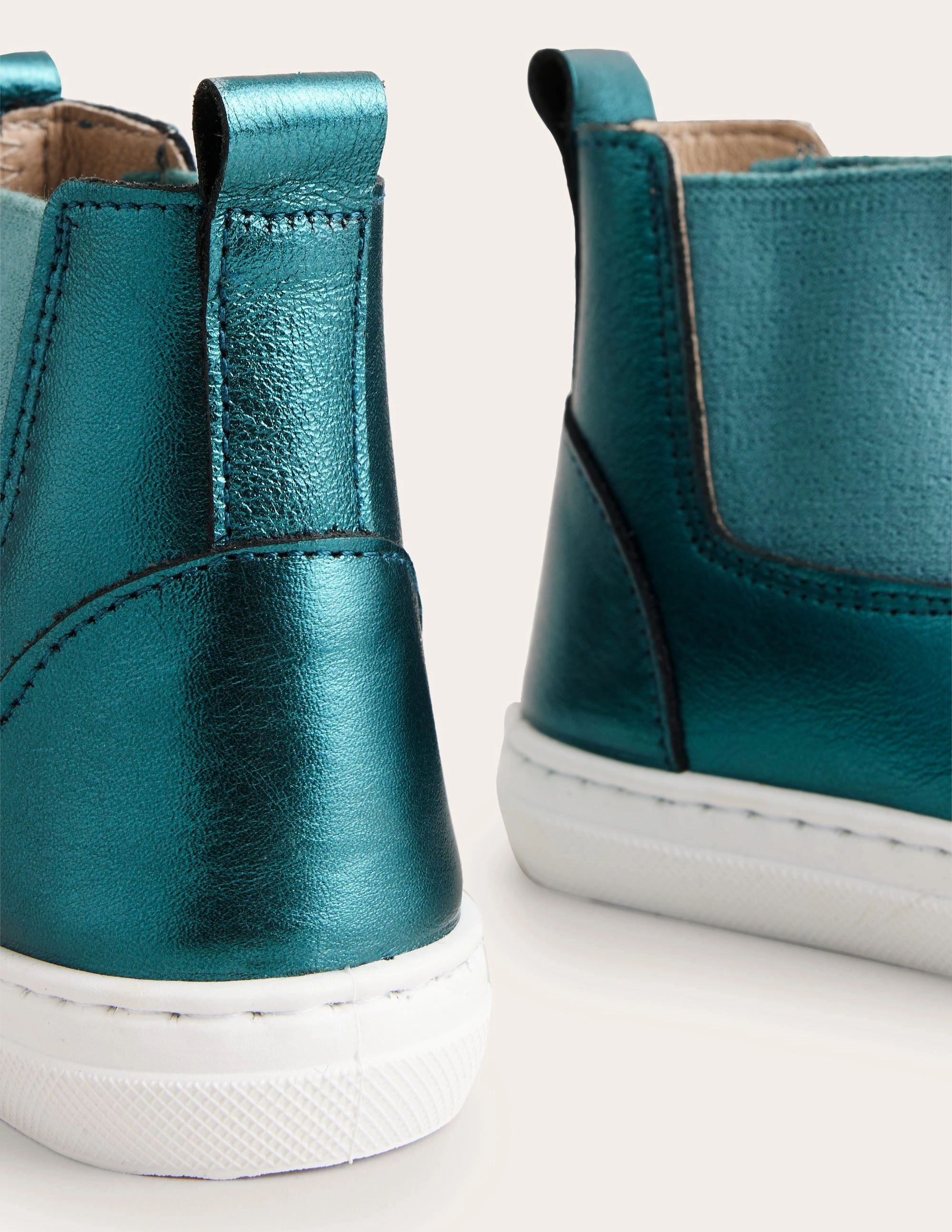 Metallic Ankle Boots-Navy